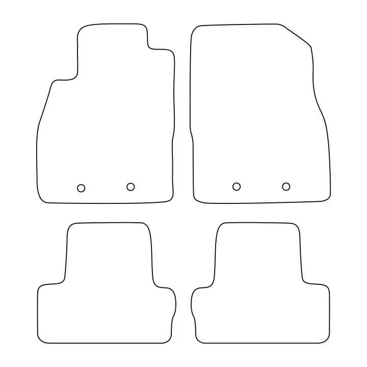 Juego de alfombrillas de terciopelo para Opel Ampera 2012-2014 - ribete rojo - 1