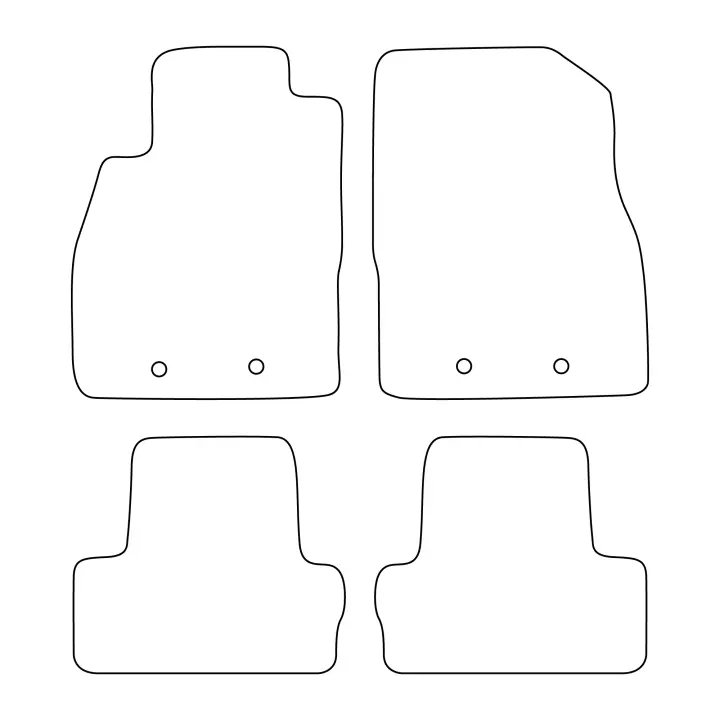 Juego de alfombrillas de terciopelo para Opel Ampera 2012-2014 - ribete rojo - 1