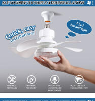 Luz de ventilador de tornillo E27, aspa de ventilador desmontable, lámpara de ventilador de techo con control remoto inteligente para dormitorio pequeño y restaurante - details 1