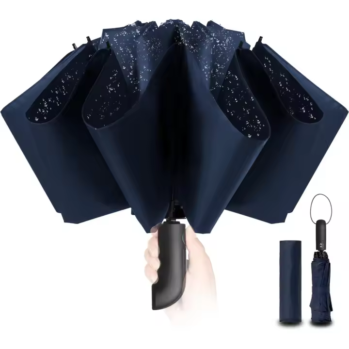 Negro in Prueba de Viento para evaluación de TeflHombres, Rón 190T Abarca 105cm Paraguas Grande de 10 Varillas Originales - 1
