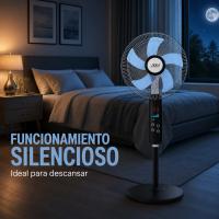 AQUA DEL MARE FS-40R Ventilador de Pie 16 Pulgadas con Mando a Distancia, Pantalla Digital, 5 Aspas, 3 Velocidades, Temporizador, Altura Regulable, Potente y Silencioso para Hogar y Oficina - details 0