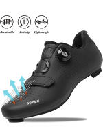 Zapatos De Ciclismo MTB SPD Para Hombre Y Mujer Zapatillas De Bicicleta De Montaña Transpirables Con Suela De Nylon Talla True Fit Material Superior De Cuero - details 5