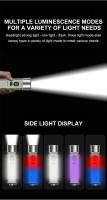 Linterna LED Recargable USB C Con Imán De Cola Y Luz UV Multifuncional Mini Linterna Portátil Para Camping Luz De Defensa Stick - details 5