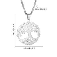 Collar De Moda De Acero Inoxidable Árbol De La Vida Colgante Retro Amuleto De Suerte Para Hombres Y Mujeres Joyería Clásica - details 6