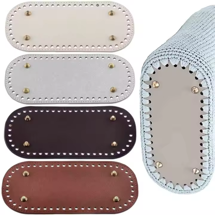4-Pack Inserciones De Fondo De Bolso De Crochet En Cuero Sintético Rectangular 22x10 Cm Para Hacer Manualidades Y Bolsos a Mano - 1