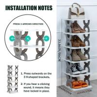 Estante Plegable Para Zapatos De Plástico Multi-Nivel Ahorro De Espacio Rack De Almacenamiento Desmontable Sin Instalación Requiere - details 10