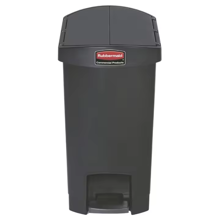 Rubbermaid Slim Jim® de pedal lateral de resina 30 l negro - 1