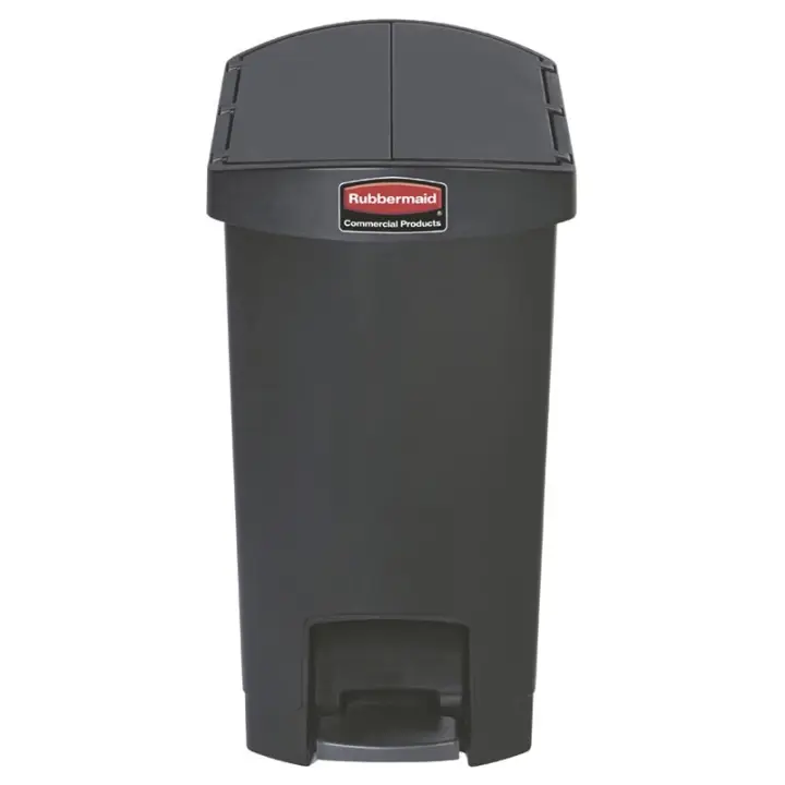 Rubbermaid Slim Jim® de pedal lateral de resina 30 l negro - 1