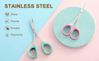 Juego De Tijeras Para Cutículas De Acero Inoxidable Curvadas Y Rectas Multiusos Para Manicura Y Pedicura Herramienta De Belleza Y Aseo - details 5