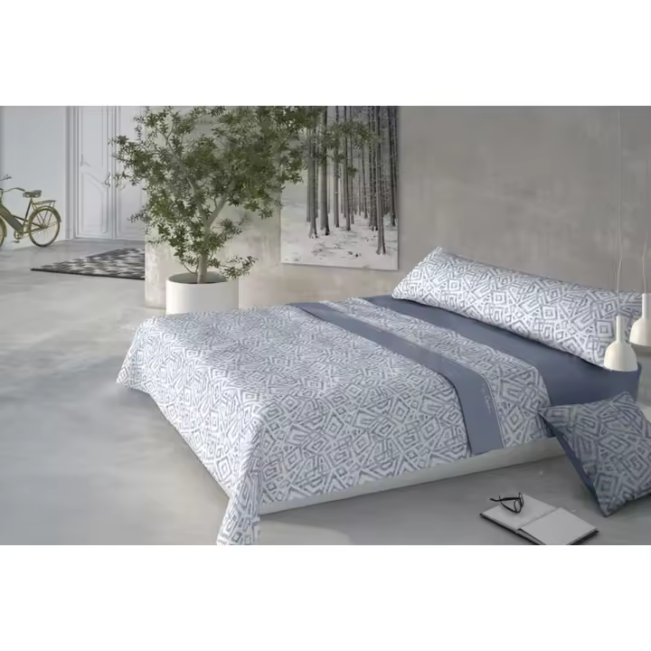 Juego de Sábanas Pierre Cardin CORALINA MARMOL Azul Cama de 150 - 1