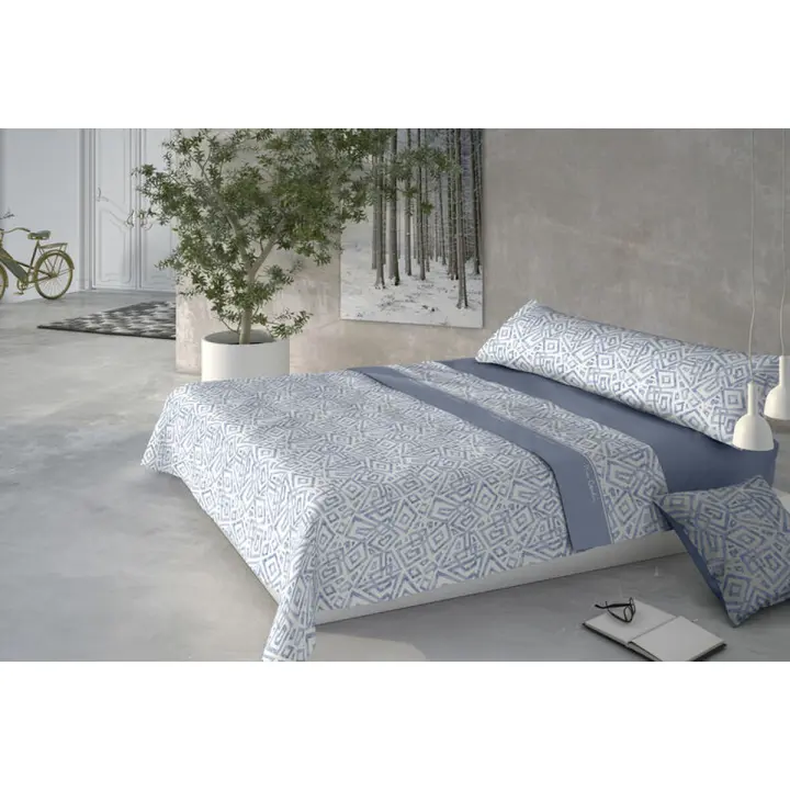 Juego de Sábanas Pierre Cardin CORALINA MARMOL Azul Cama de 150 - 1