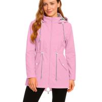 Chaqueta Impermeable Para Mujer Larga Abrigo De Lluvia Con Capucha Para Ciclismo Y Escalada Técnica De Poliéster Secado Rápido - details 42