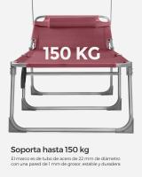 Tumbona Plegable con Parasol y Respaldo Reclinable, Ideal para Jardín, Piscina y Terraza, 193x53x29 cm, Capacidad de 150 kg - details 22