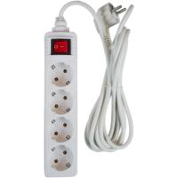 Regleta alargador de enchufes, base multiples de 3, 4, 5, 6 enchufes tipo Schucko con interruptor, 16a/250v 3680w, cable 3g1.5m㎡ lontitud 1,5m, 3m o 5m, uso interior, color blanco, Don Feliz - details 1