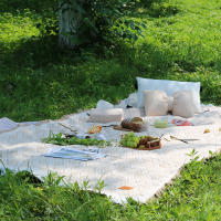 Manta de picnic, lavable a Máquina, mezclador de poliéster, Esterilla de picnic para Playas, Manta de camping de Tela Pura de alta calidad con Correa para césped, Parque, senderismo, Viajes - details 2