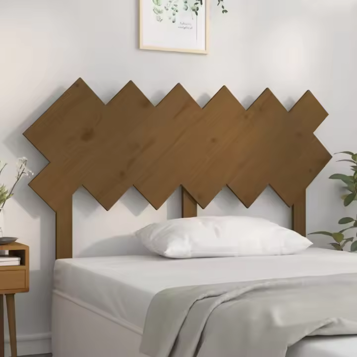 vidaXL Cabecero de cama madera maciza de pino marrón miel 132x3x81cm - 1