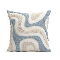 Funda De Cojín Bohemia Estilo Geométrico Irregular Azul Y Blanco Suave Algodón 100% Para Sala De Estar Dormitorio Sofa - details 2