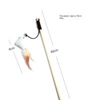 Juguete Interactivo Para Gatos 1PC Varita De Madera Con Plumas Colores Variados Divertido Teaser Para Gatos Juguetes Para Mascotas - details 8