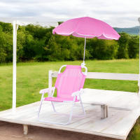 Silla plegable para niños with Sombrilla ajustable y portátil para Playa, camping y Jardín Rosa - details 0