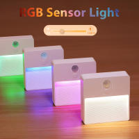 Lámpara Nocturna LED Con Sensor De Movimiento Recargable USB Para Dormitorio Cocina Escalera Pasillo Armario Iluminación RGB - details 0