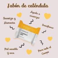 Jabón de caléndula de Farmasi, elimina suavemente la suciedad y el exceso de grasa sin resecar la piel. Puede utilizarse para la cara y el cuerpo. - details 0