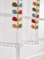 Cortinas Voile Semitranslúcidas De Cocina Con Bordado De Ramas En Cuatro Colores Cortina Térmica De Media Ventana Con Bolsa De Roda Para Cocina - details 2