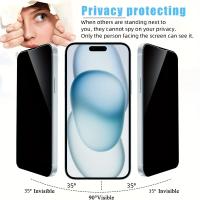 3Pcs Protector De Pantalla De Privacidad Para iPhone Anti-espía Vidrio Templado Compatible Con Modelos 11 XR X XS MAX 8 plus 12 13 14 15 pro Max Mini - details 2