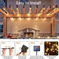 Luces De Cadena Solar LED Para Exteriores 60 Leds Impermeables Con 8 Modos Luces De Globos De Cristal Para Jardín Decoración De Árbol Fiesta Patio - details 3