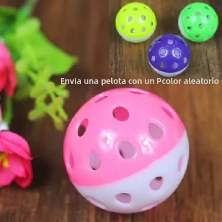 Juguete Para Aves Pelota Hueca Con Campana Estimulante Mordedor Para Periquitos Bola De Plástico Para Juegos Interactivos - 1