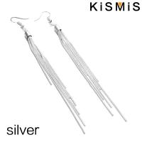KISMIS Pendientes Largos De Borla Lineal Para Mujer Moda Colgante Aleación De Aluminio Joyería De Oído - details 5