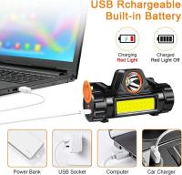 Linterna Frontal COB LED Recargable Con Imán Fuerte Luz Super Brillante Impermeable Para Pesca Al Aire Libre Caza Senderismo - details 5