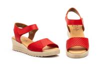 AE-649 Negro - Rojo - Beige - Cuero - Blanco - Platino Hecho en España Sandalias Mujer Piel Negro- Rojo - Beige - Cuero - Blanco - Platino Velcro Cuña Numeración: 35-41 Marca: Alto Estilo planta de gel y cierre velcro super comoda ideales para el verano - details 0