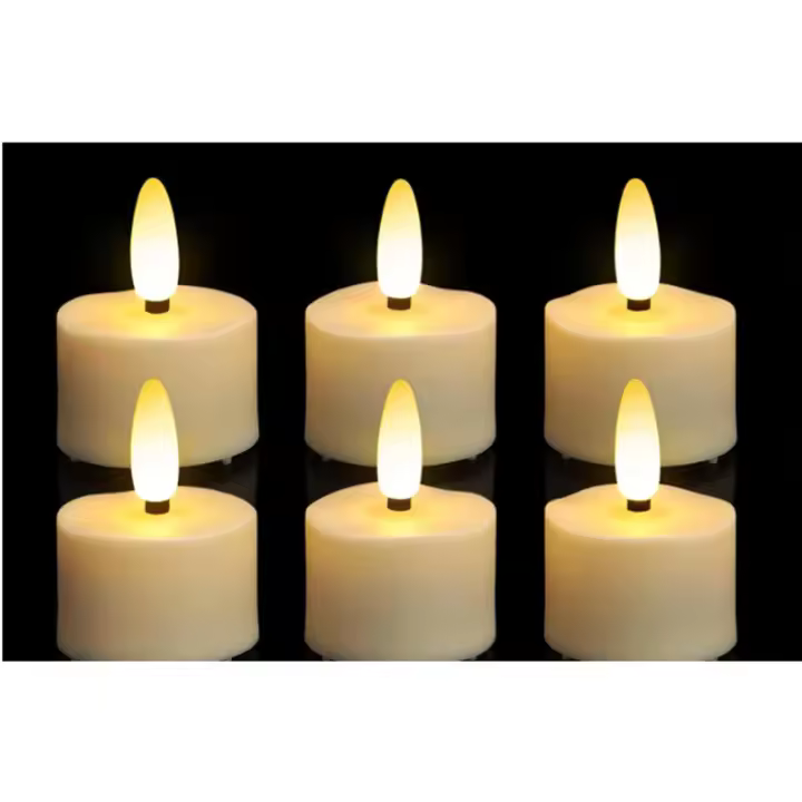 Velas LED recargables, sin llama y con 6 puertos, control remoto, temporizador y cable de carga USB, luz blanca cálida, decoración de Halloween, Navidad, casa, boda ( 6 Unidades ). - 1