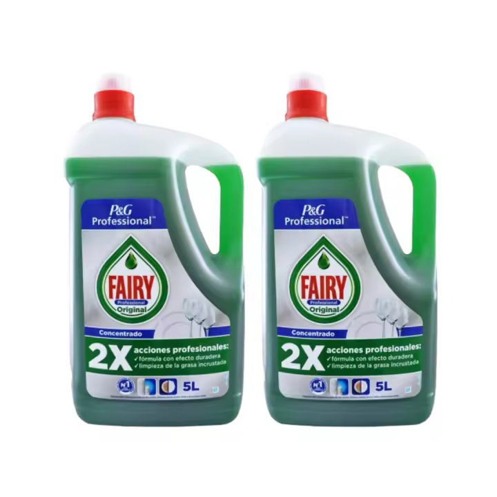 P&G Pack de Dos Garrafas de 5L Lavavajillas Fairy Professional Original - Potente Limpieza - 1