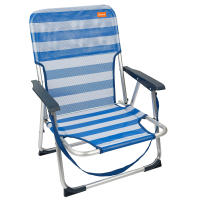 Aktive - Pack 2 sillas playa plegables, fabricadas de textileno y aluminio, con respaldo fijo, miden 44x40x72 cm, tienen asa de hombro y topes antivuelco, soportan 100 kg, ligeras y resistentes, de asiento bajo - details 1