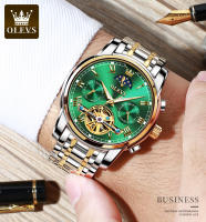 Reloj De Pulsera Automático Para Hombre OLEVS 6617 Lujo Esqueleto Hueco Flywheel Calendario Resistente Al Agua Fase Lunar Acero Inoxidable Romano - details 3