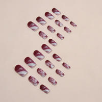 24 PCs Uñas Postizas Francas Cortas Minimalistas Con 1 Jelly Y 1 Archivo De Uñas Material Plástico Estilo Francés - details 3