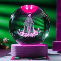 Lámpara De Cristal 3D Grabado Por Láser De La Virgen María Decoración Para El Hogar Regalos Para Mamá Y Esposa Para Devotos - details 3