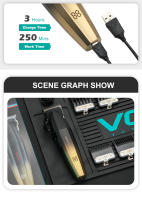 Cortadora De Pelo Profesional VGR V-003 Con Pantalla Digital 9000 RPM Máquina De Corte Para Barberos Trimmer Para Hombres Recargable Universal 160 Minutos De Uso - details 4