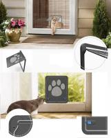 Puerta Para Mascotas Perros Y Gatos Con Seguro De Seguridad Fachada Ventana Montaje Fácil Accesorio De Moda Al Aire Libre Para Entrada Y Salida Libre - details 4