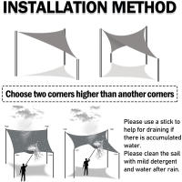 Sail Shade Triangular Impermeable Para Jardín Patio Teléfono De Poliéster Para Baño De Agua Camping Y Senderismo Canopy De Sombra - details 5