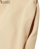 Vestido Largo Sin Mangas De Verano ZANZEA 2025 Elegante Vestido De Trabajo Para Mujer Con Botones Estilo Oficina A-Line V-Neck Polyester - details 8