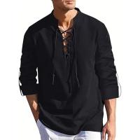 Camisa De Renacimiento Para Hombre Pirate Viking Medieval Camisa De Halloween Transpirable Top De Manga Larga Para Fiestas Diarias Streetwear Casual - details 2
