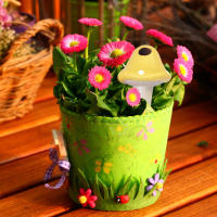 4Pcs Autónomo Riega Plantas Cerámica Portátil Espigas De Sombrilla Self-Watering Pequeño Globos De Riego Terracota Dispositivo De Jardín - details 8