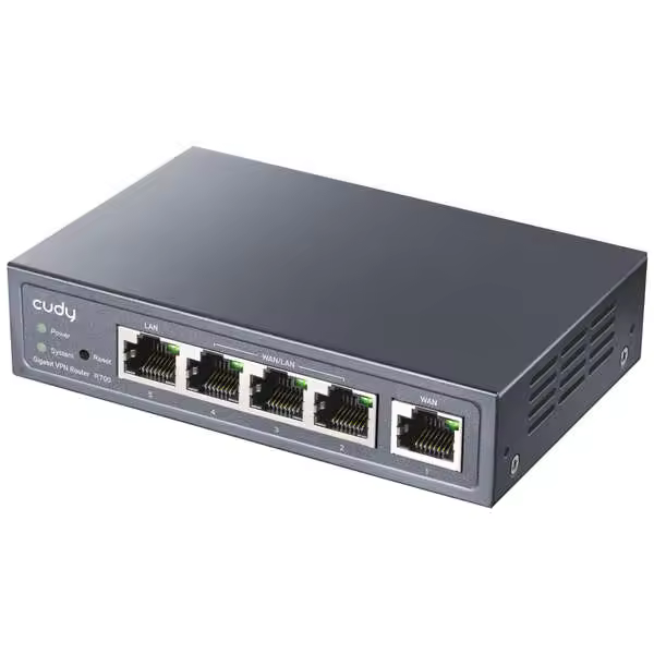 Cudy r700 router vpn wifi ac1200 - 1 puerto wan gigabit - 3 puertos wan/lan gigabit - 1 puerto lan gigabit - 1