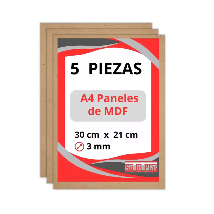 TABLERO MDF 3 mm A3 CORTE LASER, CNC, MANUALIDADES, BRICOLAGE SUINPLAS DE SUINPLAS DECORACIONES - 1