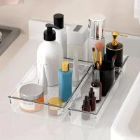 Juego De 10 Organizadores De Cajones Versátiles - Tazas Y Divisores De Plástico Transparente En 4 Tamaños Para Maquillaje Y Cocina - details 7
