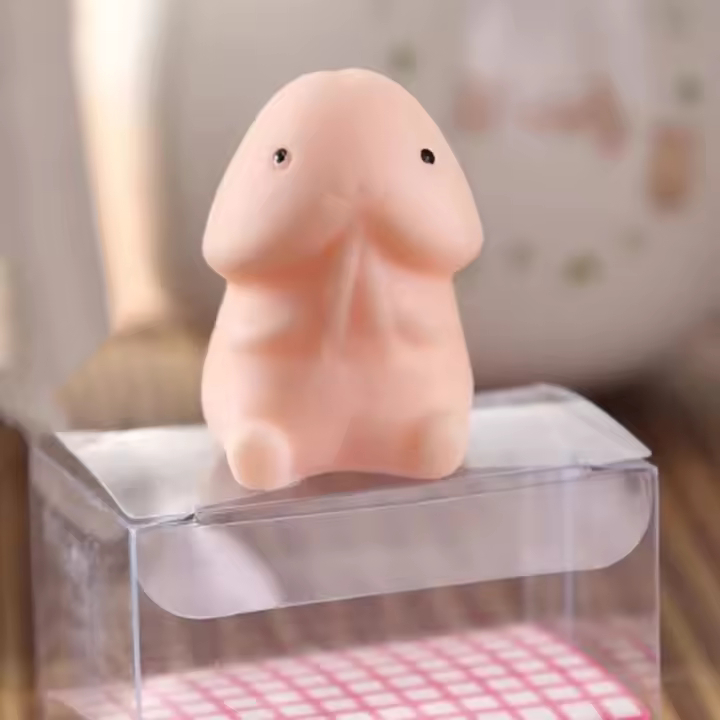 Juguete De Alivio De Estrés En Forma De Pene Divertido De Bajo Rebound PU Regalo Interesante Para Relajar La Presión Figura De PVC Artificiales - 1