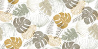 Mantel HuleHule Tex Estampado Impermeable Innovador Resistente a Manchas PVC - Palma Colores Ochre y Marsala - details 1