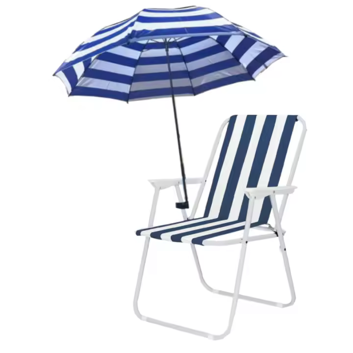 Sombrilla con pinza para silla de playa, Φ 60cm Sombrilla para silla de playa Reclinable, 60 cm, con pinza ajustable, parasol para silla - 1